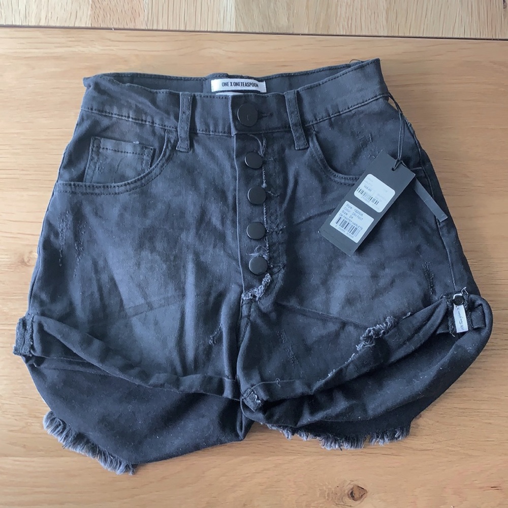 Free People One x OneTeaspoon brand Size 24 Black High Waist Shorts